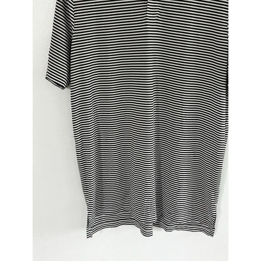 Men's Ralph Lauren RLX Polo Shirt Size Large Striped Black White Golf Preppy